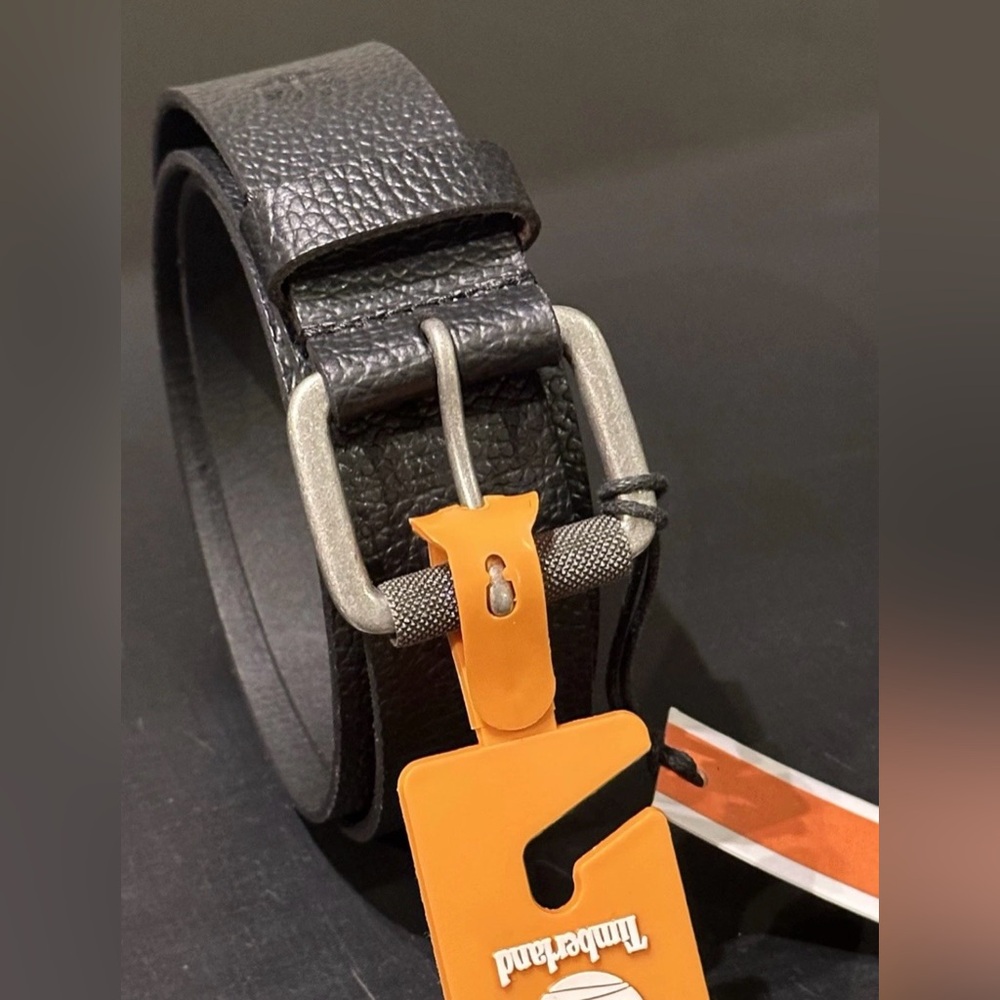 $95 NEW MENS 38-40 TIMBERLAND JEANS BELT BLACK PEBBLE GRAIN 1 PIECE LEATHER